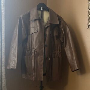 Elegant Brown Leather Jacket for Women